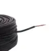 A coiled FAB 0.75 Sqmm Single Core Black FR PVC CCS Copper Insulated House Wire, 91 m long, with one end stripped to show copper strands, is displayed against a white background.