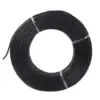 The FAB 0.75 Sqmm Single Core Black FR PVC CCS Copper Insulated House Wire, 91 m length, is neatly coiled into a circular shape and secured with three silver bands.