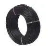 A 91 m coil of FAB 0.75 Sqmm Single Core Black FR PVC CCS Copper Insulated House Wire, neatly banded, stands upright against a plain white background.